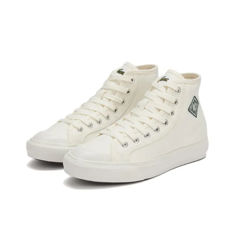 LACOSTE Backcourt High Top Skateboard Shoes Women's Ecru-2