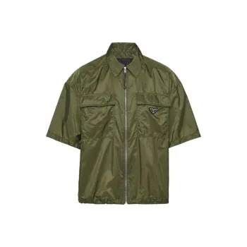 PRADA Short Sleeve Light Re Nylon Shirt Men's Green