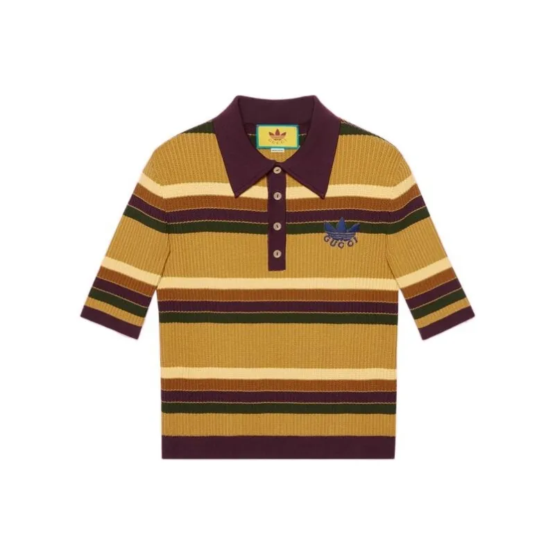GUCCI X Adidas Striped Polo-0