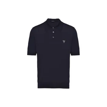 PRADA Triangle Logo Short Sleeved Polo Shirt