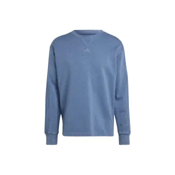 Adidas All Szn French Terry 3 Stripes Garment Wash Crew Sweatshirt