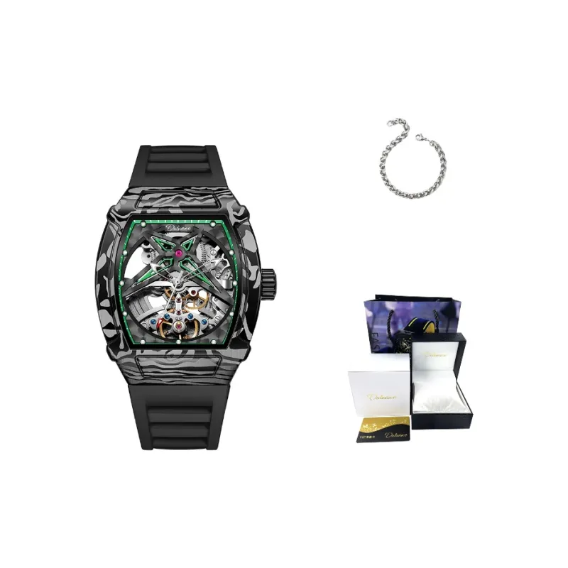 Dulunwe Fissioner Collection Automatic Mechanical Movement TPU Strap Watch Men's Watches Black Dial-7