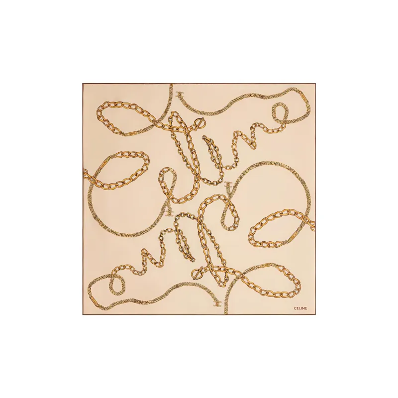 CELINE Silk Scarf Women's Khaki-1