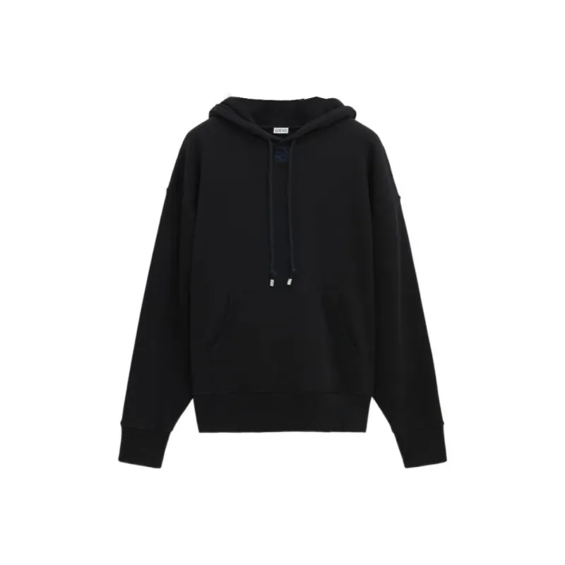 LOEWE Logo Embroidered Drawstring Hoodie-0