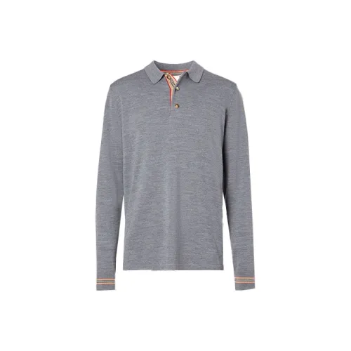 Burberry Polo Shirt Men's Medium Heather Gray