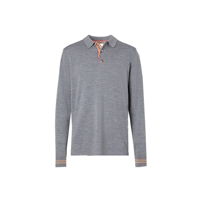 Burberry Polo Shirt Men's Medium Heather Gray-0