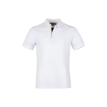 Burberry Lapel Cardigan Short Sleeve Polo Shirt White