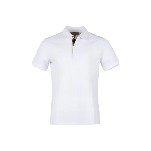 Burberry Lapel Cardigan Short Sleeve Polo Shirt White