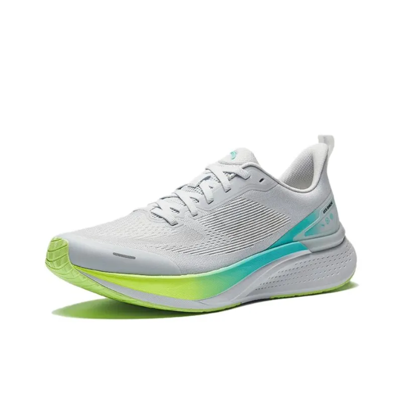 Anta Hydrogen Run 7 Slip Resistant And Breathable Low Top Casual Running Shoes Men's Gray Blue Green-1