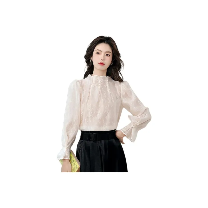 KAISER Chiffon Shirt Women's Apricot-7