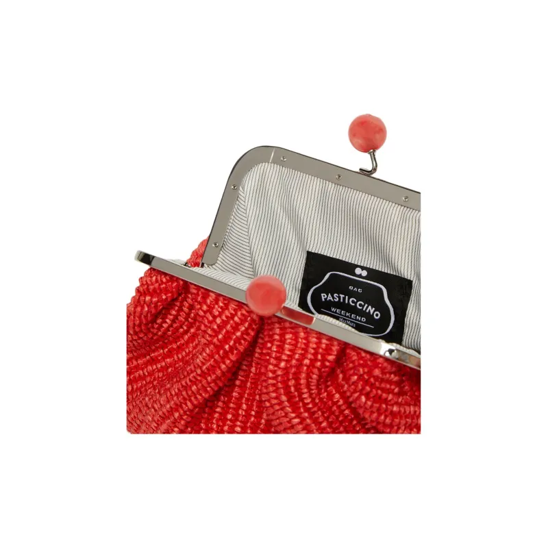 WEEKEND MaxMara Pasticcino Cotton Clutch Trumpets Women's Coral Red-4