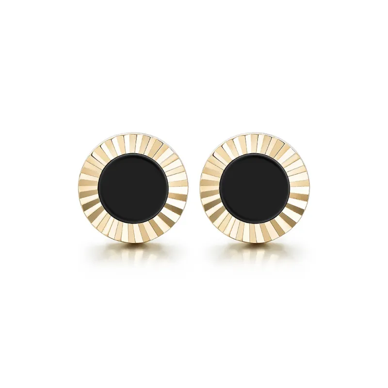 MYSH Natural Agate Stud Earrings Men's-4