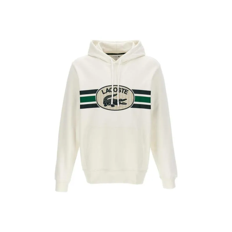 LACOSTE Logo print Drawstring Cotton Hoodie-0
