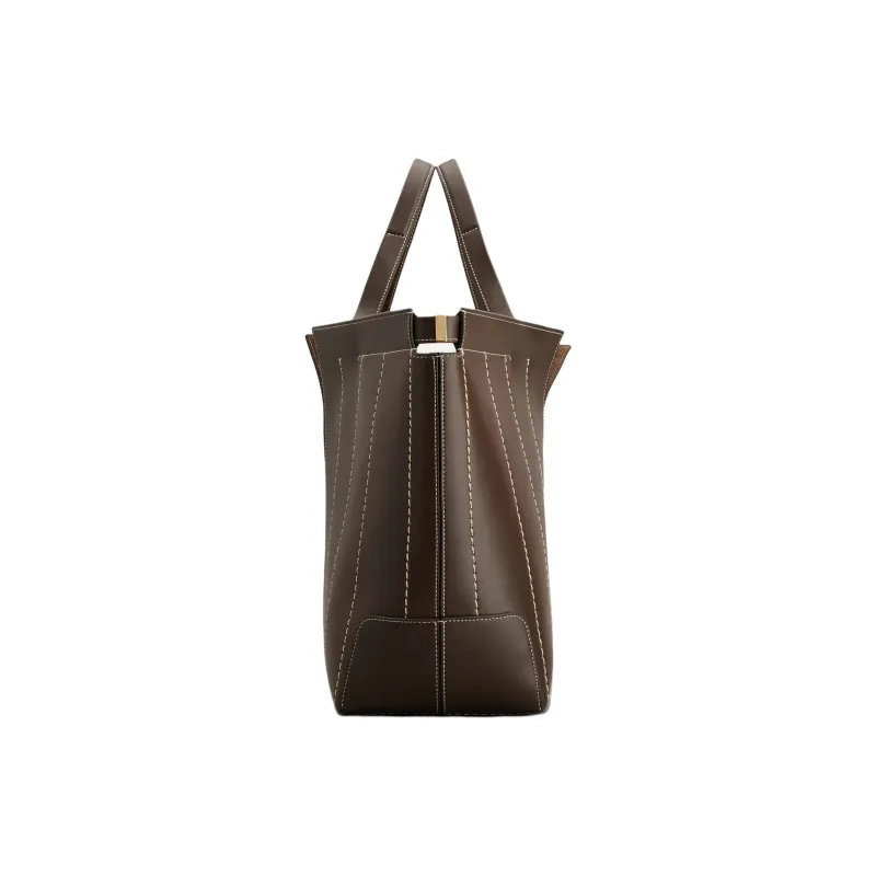 TOD'S DI Calfskin Tote Bag, Shopping Bag, Handbag Medium Size Women's Brown-2