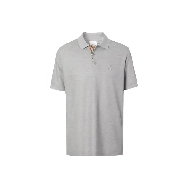 Burberry Polo Shirt Men's Light Heather Gray-0