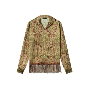 AMIRI Tapestry Long Sleeve Bowling Shirt