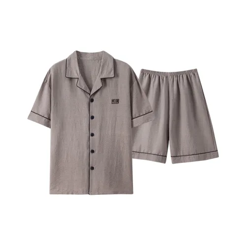 XIAFENYAN Pajama Set Men's Brown