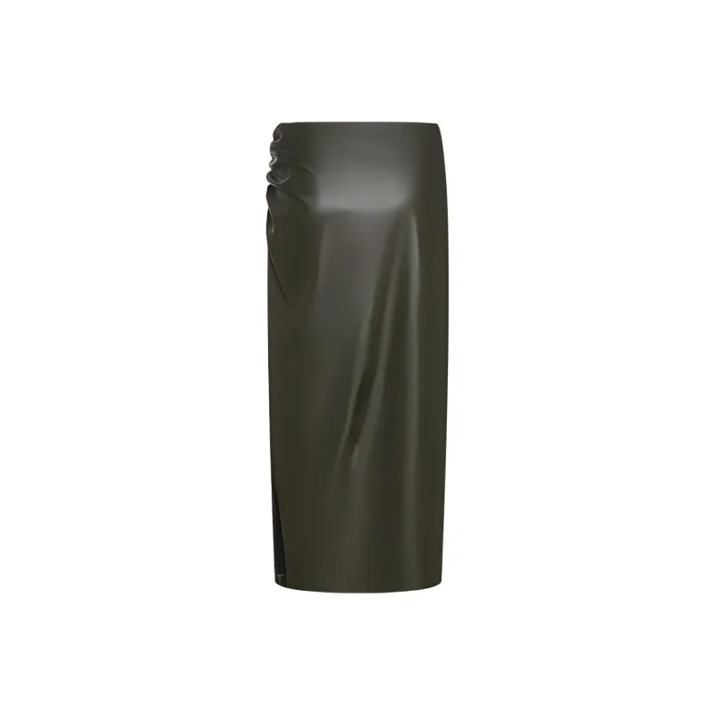 URBAN REVIVO Casual Long Skirt Women's Dark Green-1