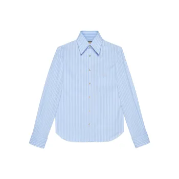 GUCCI Logo embroidered Striped Shirt