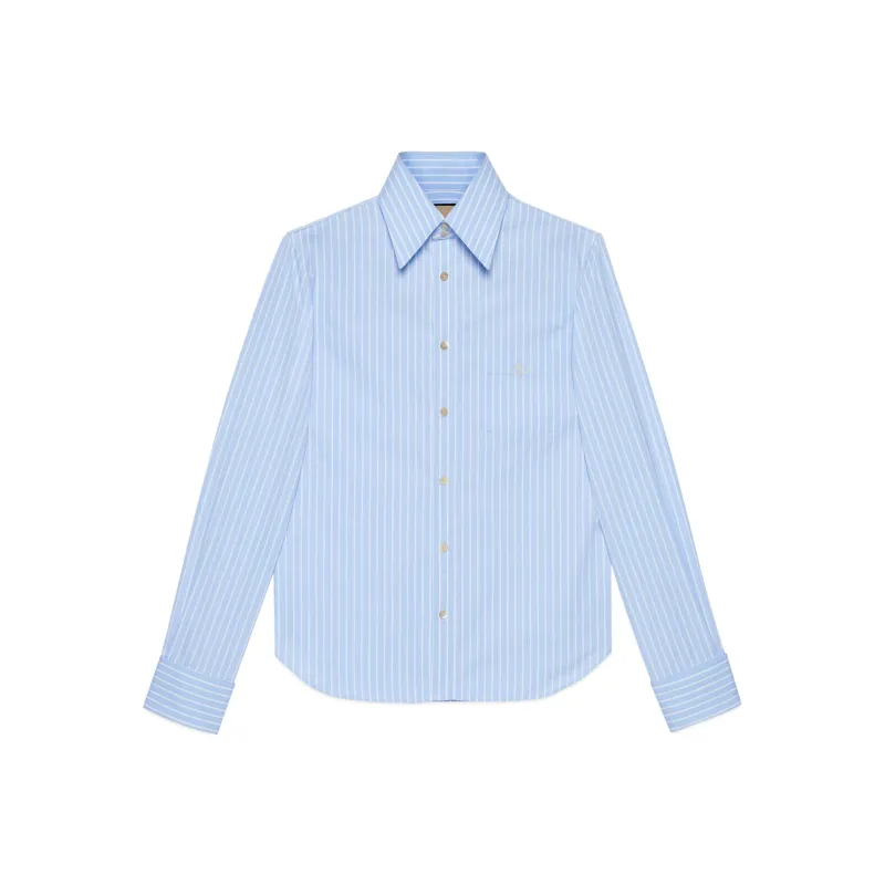 GUCCI Logo embroidered Striped Shirt-0