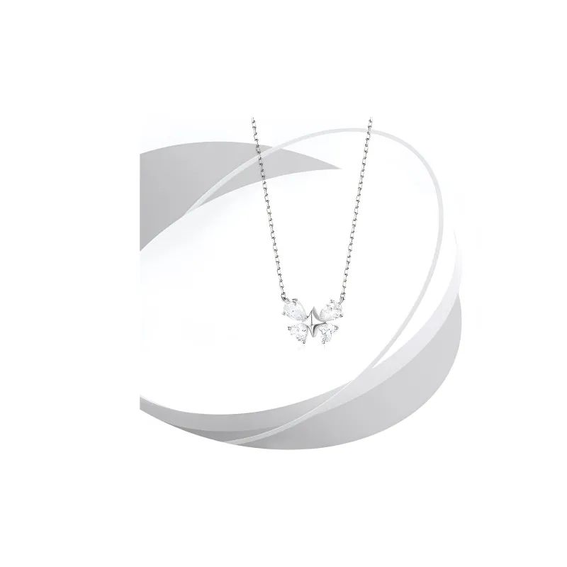 WANLIACC Alloy Starlight Butterfly Necklace Women's-2