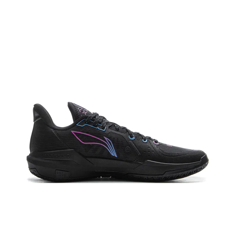 LINING Light Speed 3 Basketball Shoes Men Low Top Black Purple-1