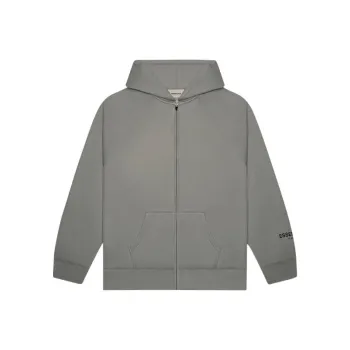Fear Of God Essentials 3D Silicon Applique Full Zip Up Hoodie