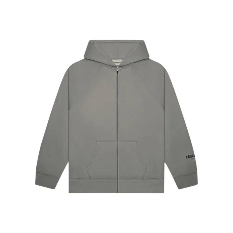 Fear Of God Essentials 3D Silicon Applique Full Zip Up Hoodie-0
