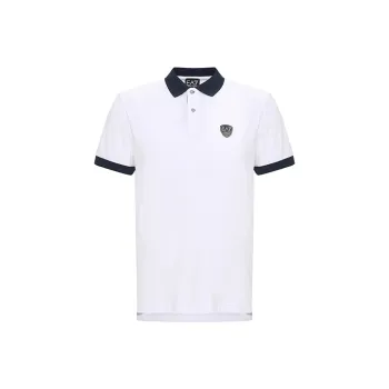 EMPORIO ARMANI EA7 SS22 Polo Shirt Men's White Back To School Season