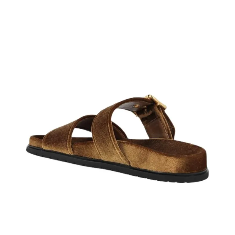 PRADA Slide Slippers Women's Brown-3