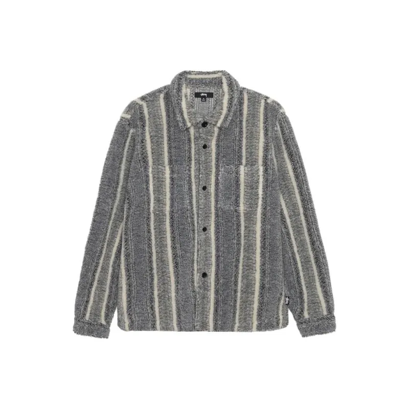 Stussy Stripe Sherpa Shirt-5