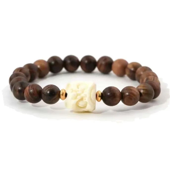 Blooming Petals Golden Sandalwood Bracelets Unisex-0