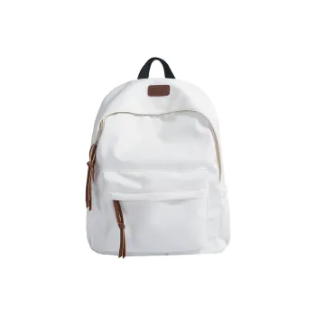 SEVENMOONS Nylon Fabric Backpack Unisex Ivory/Black Burgundy/Khaki