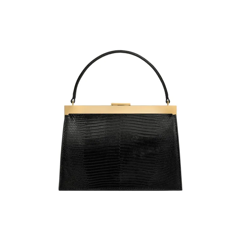CELINE Lambskin Handbag Small Size Women's Black-2