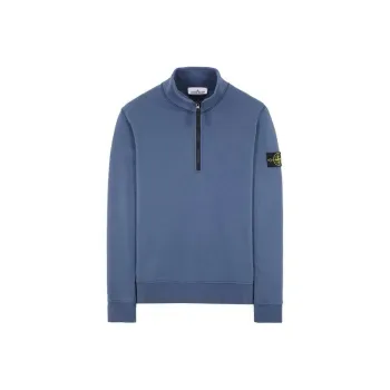 STONE ISLAND Half Zipper Sweatshirt Sweatshirt Men's Gray Blue