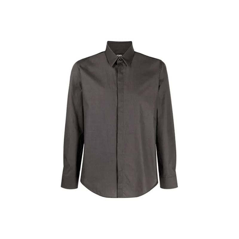 FENDI Shirts Men Dark Gray-0