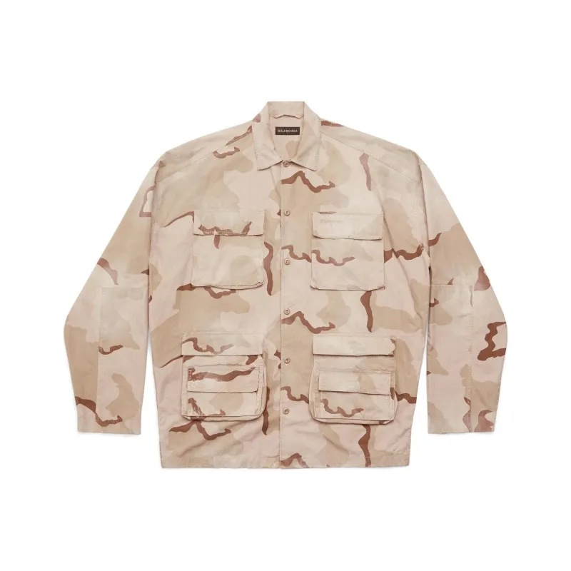 Balenciaga Shirt, Loose Fit Men's Beige-4