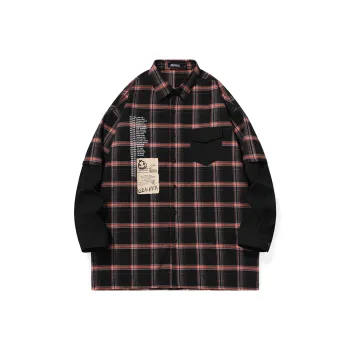GENANX Shirts Unisex Red Black Plaid