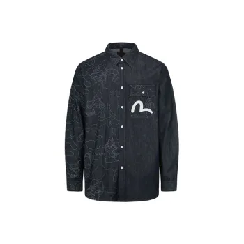 EVISU Shirts Men Denim Blue