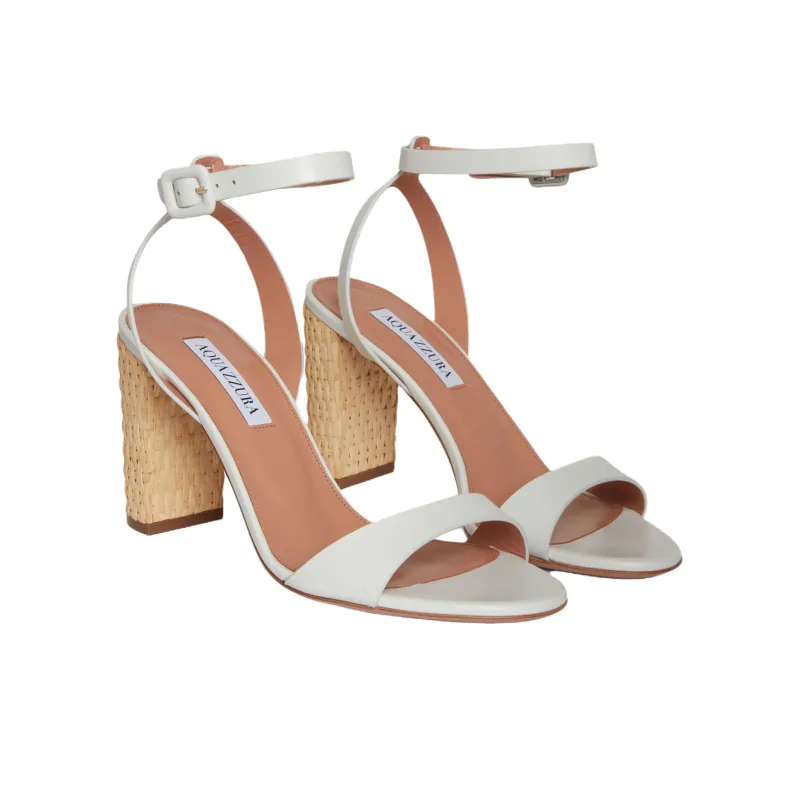 AQUAZZURA Sunseeker Strap Sandals 8.5cm Women's White-1
