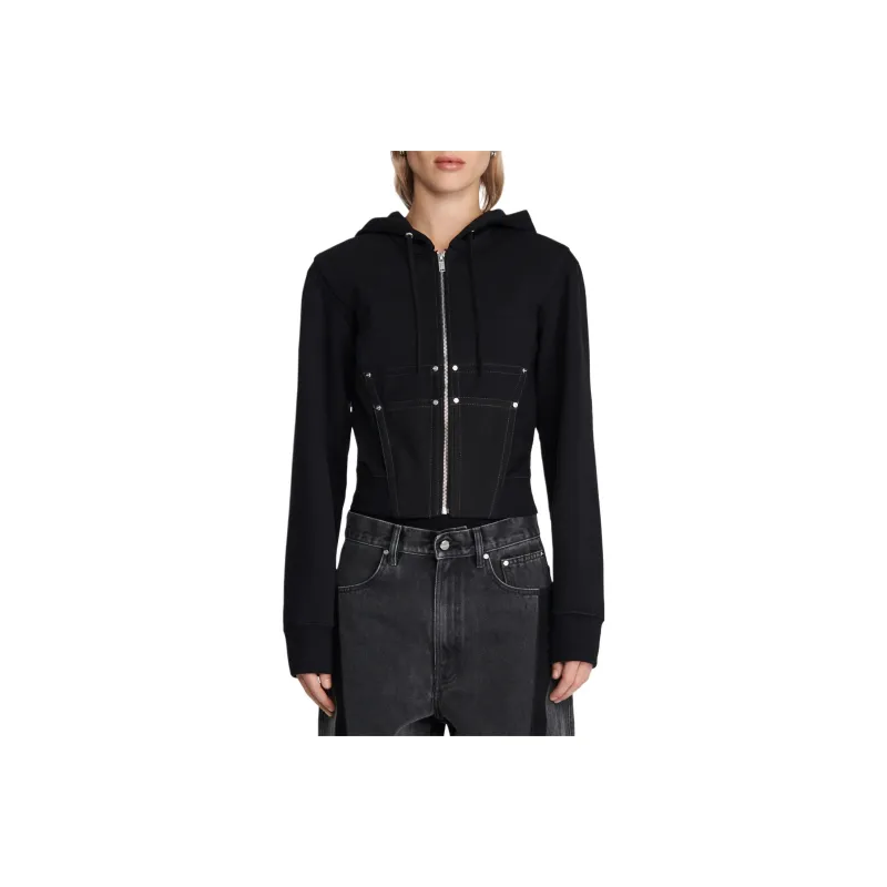 DION LEE SS24 WORKWEAR CORSET HOODIE Sweatshirt Unisex Black-0