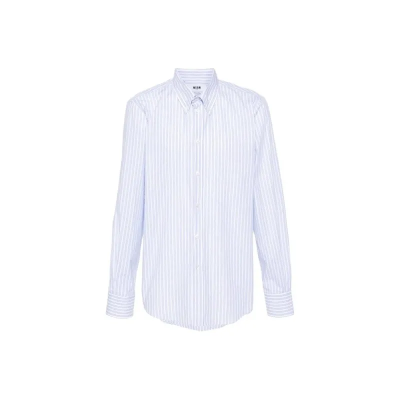 MSGM Stripe Pattern Long Sleeved Shirt-0