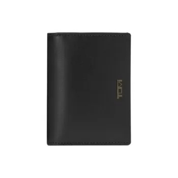 TUMI Leather Coin Purses Wallets Unisex Black