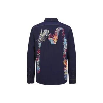 EVISU Shirts Men Denim Blue