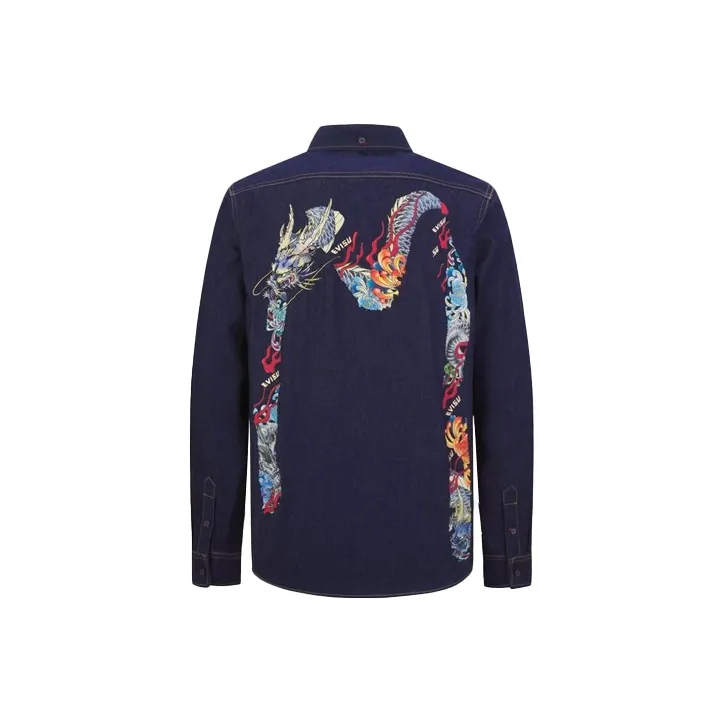 EVISU Shirts Men Denim Blue-0