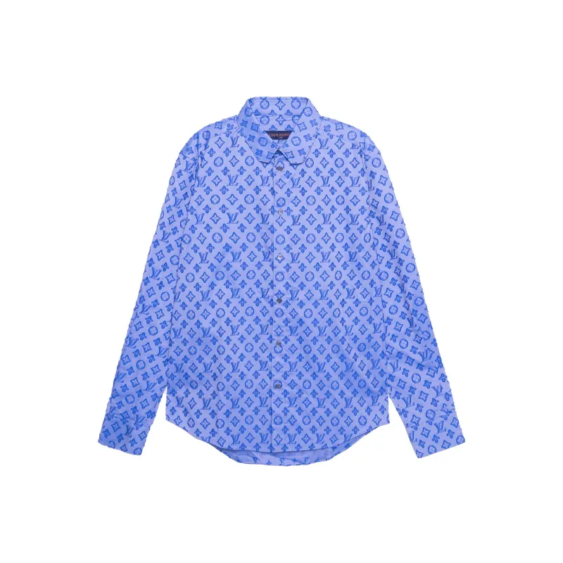 LOUIS VUITTON New Quarterly Products Of LV Shirt Men's Blue-0