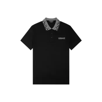VERSACE La Greca Accent Polo Shirt