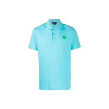 VERSACE Polo Shirts Men Blue