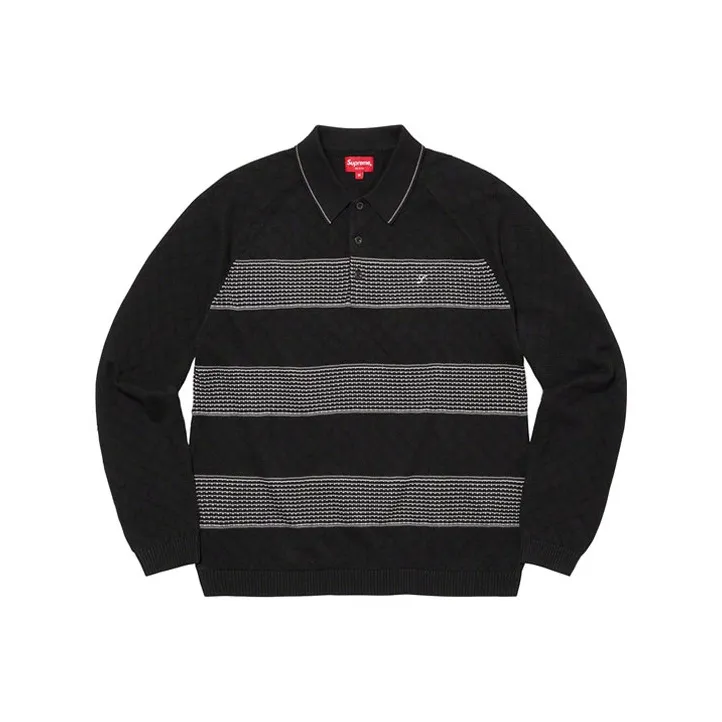Supreme Knit Stripe L/S Polo-0
