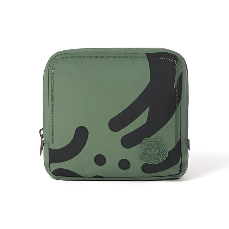 KENZO Nylon Fabric Handbag Backpack Unisex Dark Khaki Green-3